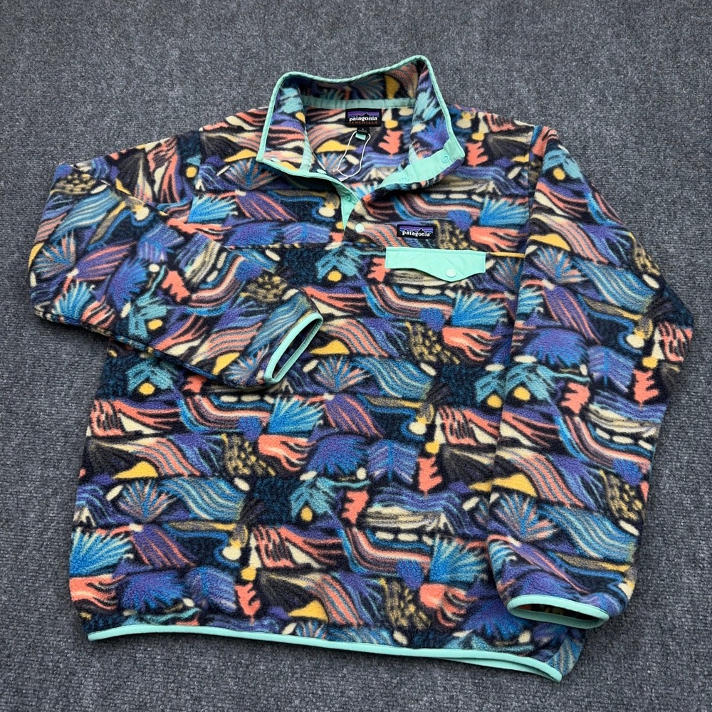 Patagonia Lightweight Synchilla Snap-T Pullover Women's Large Joy Pitch:‎ Blue